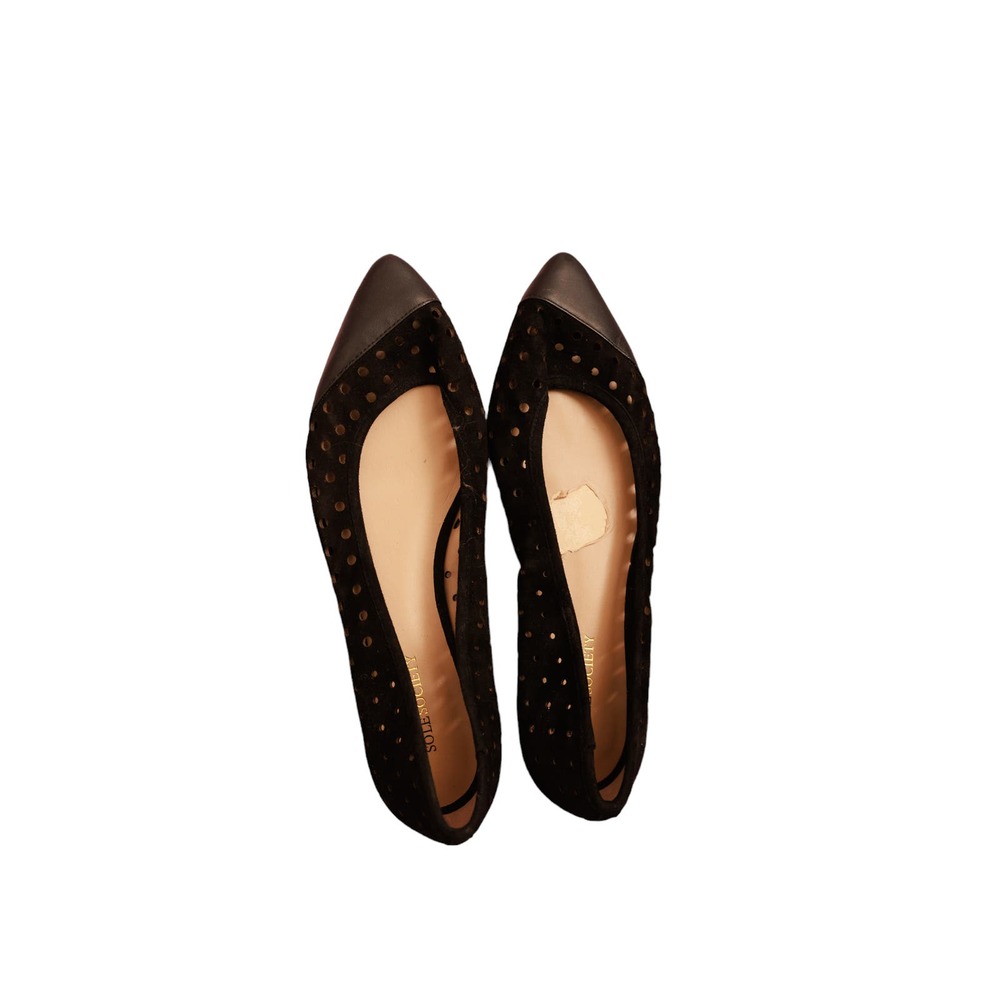 Sole Society black cut out pointed toe women's flats size 9B‎